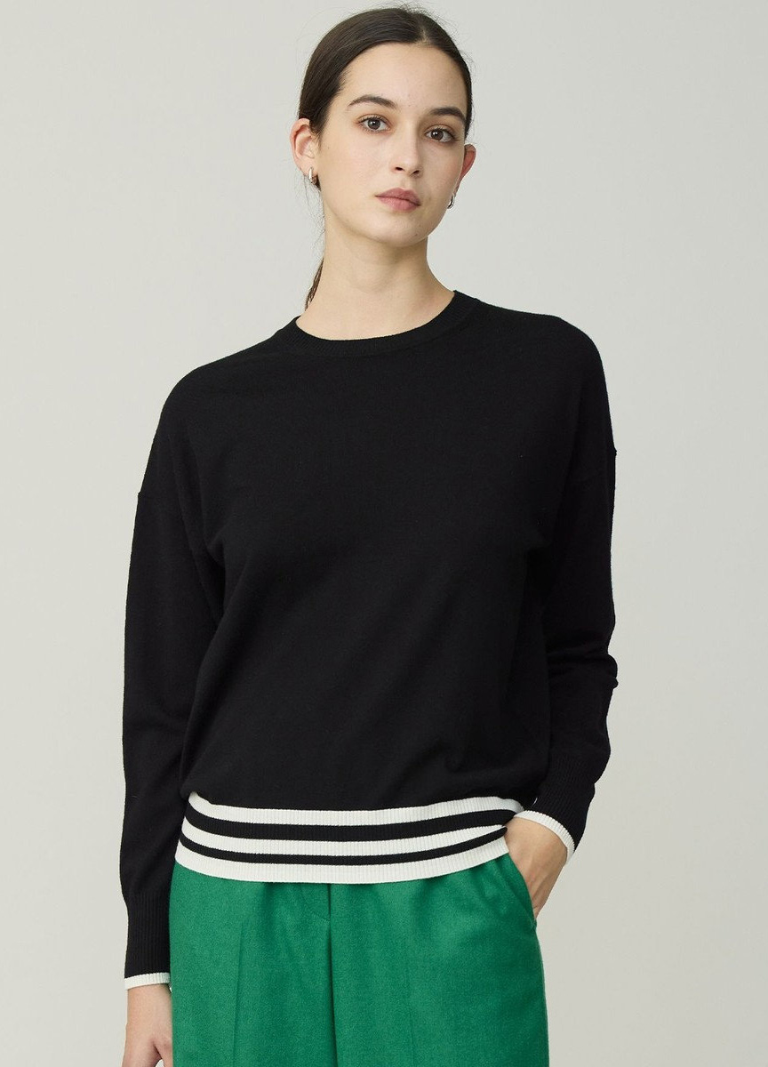 配色設計針織上衣